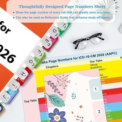 2026 ICD-10-CM Book Index Tabs – Laminated Color-Coded Set with Alignment Guide