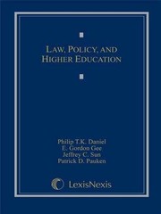 Law, Policy, and Higher Education – Hardcover, by Daniel Philip; Gee – Very Good