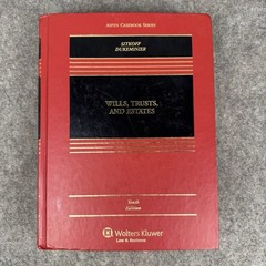 Wills, Trusts, and Estates Hardcover, by Sitkoff Robert H. 10th Edition