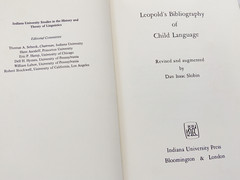 1972 HC Bibliography of child language (Indiana University studies in the hist..