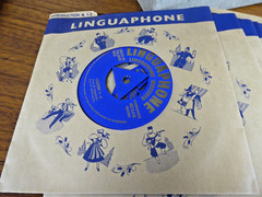 Vintage Linguaphone Italian Course Books and x16 7″ Vinyls Records in Case