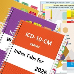 Upgraded Index tabs for CPT 2026 + ICD-10 -CM 2026 AAPC Version + HCPCS Level…