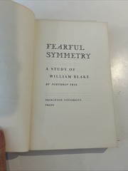 FEARFUL SYMMETRY A Study Of William Blake by Northrop Frye 1974 Princeton PB