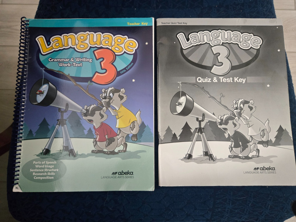 ​Abeka Language 3 Worktext Teacher Key and Quiz / Test Key Set Free Shipping
