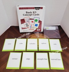 Abeka Basic K5 Concept Cards, Flashcards Shapes, Numbers, Symbols w/ Ring Binder