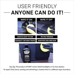 CAR GUYS Plastic Restorer. Bring Plastic, Rubber & Vinyl back to Life! 8 oz Kit.