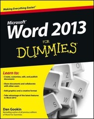 Word 2013 For Dummies – paperback, Dan Gookin, 1118491238