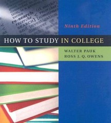 How to Study in College – Paperback By Pauk, Walter – ACCEPTABLE