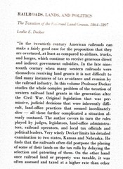 “RAILROADS, LANDS, & POLITICS The Taxation of RR Land Grants, 1864-1897