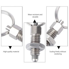 2 Pcs Spring Plunger with Pull Ring 1/4inch 20 Thread Size Non-Locking 0.31inch