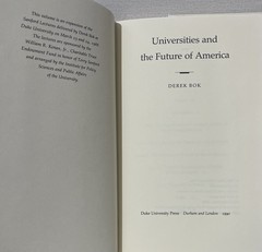 Universities and the Future of America by Bok Derek – Signed 1st Ed HCDJ