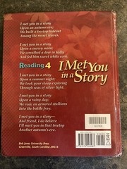 BJU Press Reading 4,  I Met You In A Story, Textbook, 2nd Edition, Hardcover