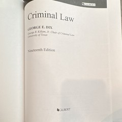 Gilbert Law Summaries Criminal Law 19th Ed George E. Dix PB West Academic 2010
