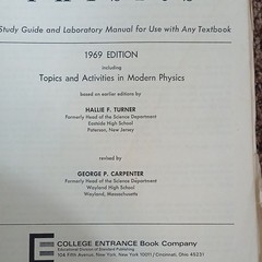 College Entrance Book Company Study Guide Discovery Problems in Physics 1969