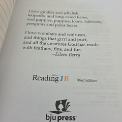 BJU Press Reading 1 Student Text Third Edition Lot of 6 paperback like new