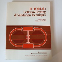 Tutorial: Software Testing & Validation Techniques Vintage 1978 Computing Book
