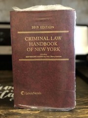 NEW & SEALED 2019 Edition Criminal Law Handbook of New York Lexis Nexis Kamins