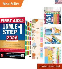 Index Tabs for First Aid for The USMLE Step 1 2026, 72 Color-Coded Laminated …