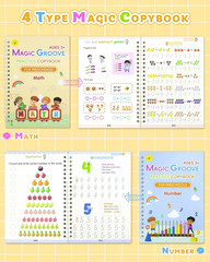 Magic Practice Copybook, Reusable Writing Practice Book, Handwriting Aid for Pre