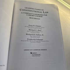 American Casebook Ser.: Leading Cases in Constitutional Law, a Compact Casebook