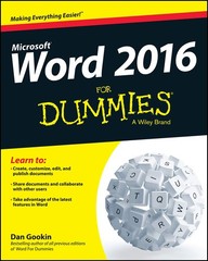 Word 2016 For Dummies – Gookin, Dan – Good – See condition notes