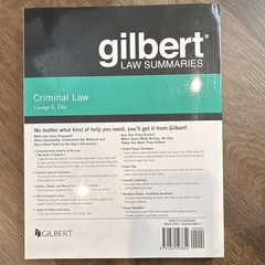 Gilbert Law Summaries Criminal Law 19th Ed George E. Dix PB West Academic 2010
