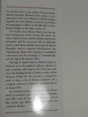 The Founders of the Western World History of Greece & Rome Michael Grant 1991 HC