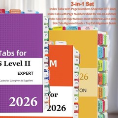 Index Tabs for 2026 CPT & ICD-10-CM Codebook AAPC Version & HCPCS Level II Bo…