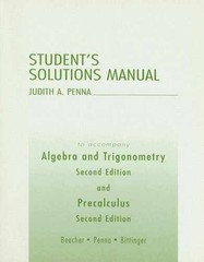 Algebra and Trigonometry and – Paperback, by Judith A. Penna – Very Good