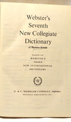 Vintage Webster’s Seventh New Collegiate Dictionary 1967 Hardcover
