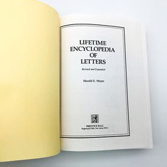 Lifetime Encyclopedia Of Letters Hardcover Harold E Meyer 1992 Professional Y