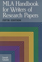 MLA Handbook for Writers of Research Papers, Fifth Edition by Joseph Gibaldi
