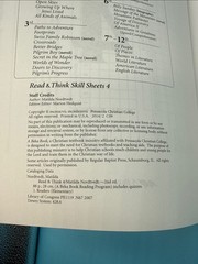 Abeka Read & Think 4 Skill Sheets (1st Edition) 4th Grade Reading – Like NEW