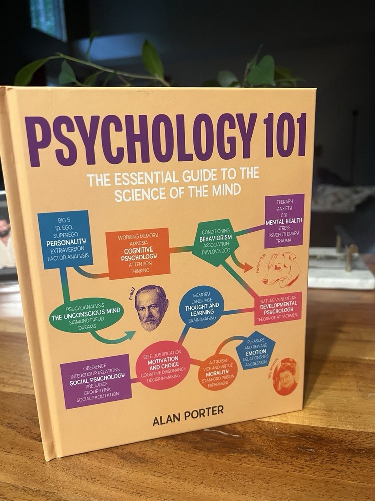 Psychology 101 Alan Porter Hardcover Illustrated Science of the Mind Textbook