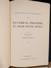 Dynamical Process In Solid State Optics Book Tokyo and Benjamin Hardcover