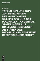 No Contributor – Tafeln Rp und Qp zur Berechnung der Gleitzahlen s – X555z