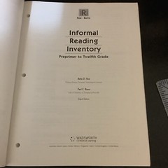 Informal Reading Inventory Preprimer to Twelfth Grade SC International Roe 2010