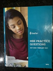 Barbri MBE Practice Questions MPQ Bar Exam Prep July 2020 – February 2021. E9