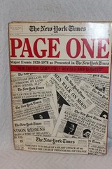 THE NEW YORK TIMES PAGE ONE Major Events 1920-1978 292 pages Hard Back 15.5X11.5