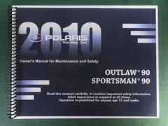 2010 Polaris Outlaw 90 Owner’s Manual: 199 Pages & Protective Covers!
