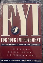 For Your Improvement by Robert W. Eichinger and Michael M. Lombardo (Book,…
