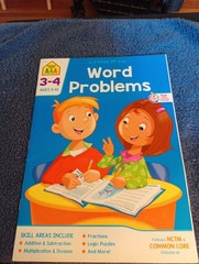School Zone Word Problems Workbook 32 Pages Ages 8-10 Grades 3-4 Homeschool