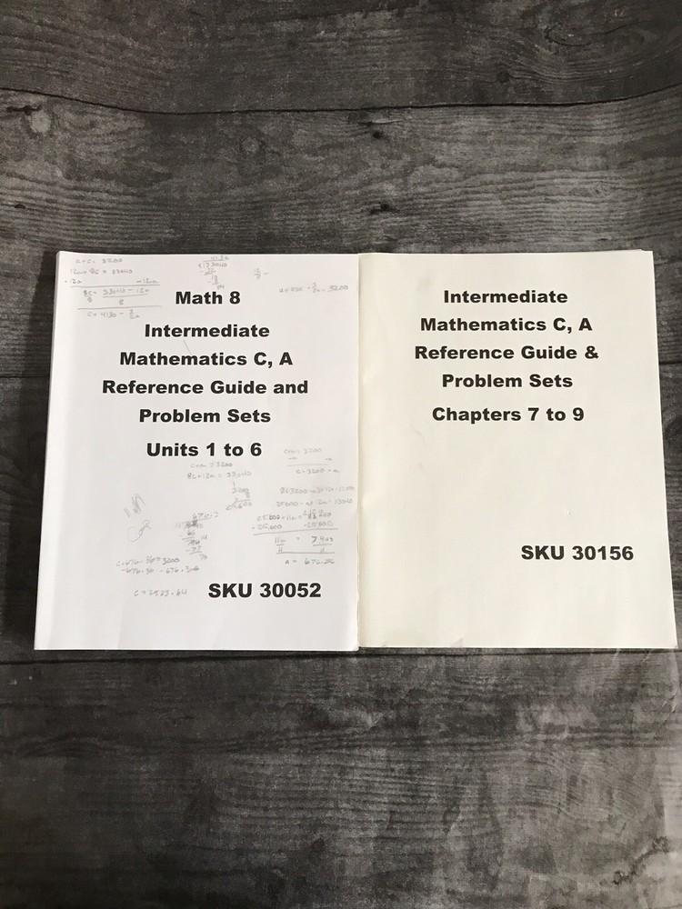 K12 Math 8 Intermediate Math C Problem Sets Reference Guide