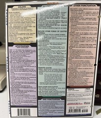 English Grammar and Punctuation Quick Study Academic BarCharts laminated study g