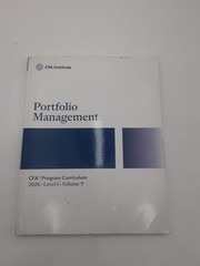 CFA Institute 2026 Ed Portfolio Mgmt Lvl 1 Vol 9 CFA Program Curr. 9781961409910