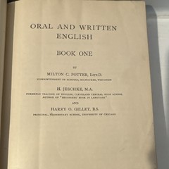 Oral and Written English Book One Potter Jeschke Gillet 1941 Hardcover