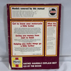 HAYNES Owners Workshop Manual YAMAHA XV750, XV920 & TR1 V-TWINS 1981 THRU 1982