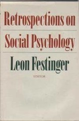 Retrospections on Social Psychology Hardcover R. Leon Festinger