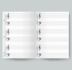 Wide Staff Blank Piano Sheet Music 8″ x 10″ Composition Notebook, 6 oversized ..