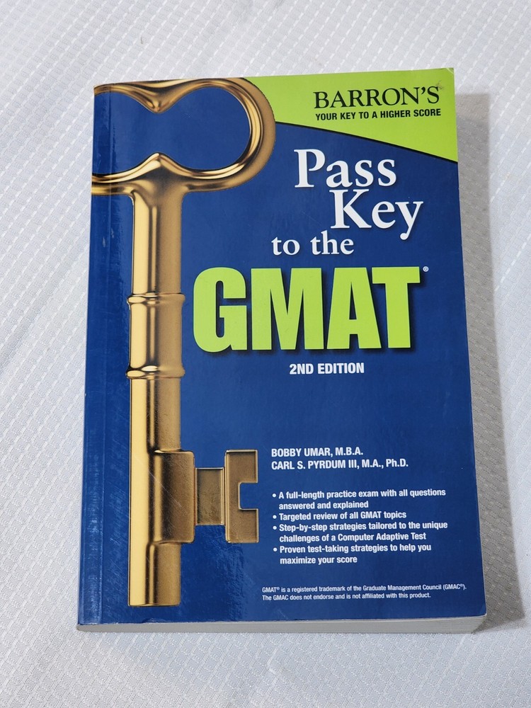 Barron’s Pass Key to the GMAT 2nd Ed 2017 Paperback Bobby Umar Carl Pyrdum